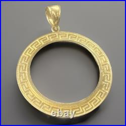 Solid Italian 14 K gold 20 pesos Coin Frame pendant Mexican Bezel Solid Italian 14 K gold 20 pesos Coin Frame pendant Mexican Bezel