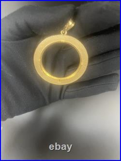 Solid Italian 14 K gold 20 pesos Coin Frame pendant Mexican Bezel Solid Italian 14 K gold 20 pesos Coin Frame pendant Mexican Bezel