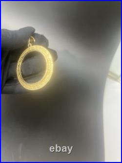 Solid Italian 14 K gold 20 pesos Coin Frame pendant Mexican Bezel Solid Italian 14 K gold 20 pesos Coin Frame pendant Mexican Bezel