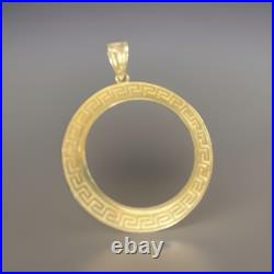 Solid Italian 14 K gold 20 pesos Coin Frame pendant Mexican Bezel Solid Italian 14 K gold 20 pesos Coin Frame pendant Mexican Bezel