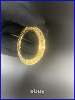 Solid Italian 14 K gold 20 pesos Coin Frame pendant Mexican Bezel Solid Italian 14 K gold 20 pesos Coin Frame pendant Mexican Bezel