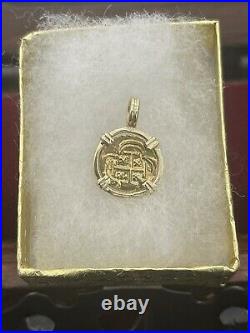 Solid Mini Gold Atocha Coin Pendant Made With 14k Gold