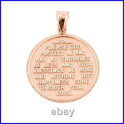 Solid Rose Gold 10 K Two Sided U. S Army Coin Pendant Necklace