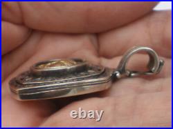 Solid Sterling Silver & 10kt Roman Greek Coin Pendant Solid Sterling Silver & 10kt Roman Greek Coin Pendant