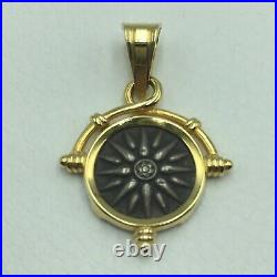 Star Of Macedonia Coin Pendant 14k Solid Gold And 925 Sterling Silver