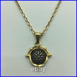 Star Of Macedonia Coin Pendant 14k Solid Gold And 925 Sterling Silver