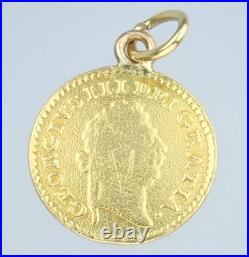 Super Antique Georgian Solid 22K Gold Third Guinea Coin Pendant Necklace 1800 Super Antique Georgian Solid 22K Gold Third Guinea Coin Pendant Necklace 1800