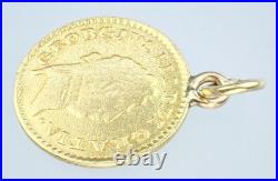 Super Antique Georgian Solid 22K Gold Third Guinea Coin Pendant Necklace 1800 Super Antique Georgian Solid 22K Gold Third Guinea Coin Pendant Necklace 1800