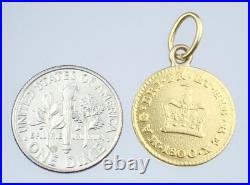 Super Antique Georgian Solid 22K Gold Third Guinea Coin Pendant Necklace 1800 Super Antique Georgian Solid 22K Gold Third Guinea Coin Pendant Necklace 1800