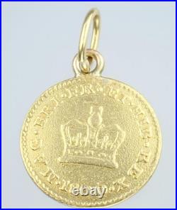 Super Antique Georgian Solid 22K Gold Third Guinea Coin Pendant Necklace 1800 Super Antique Georgian Solid 22K Gold Third Guinea Coin Pendant Necklace 1800