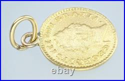 Super Antique Georgian Solid 22K Gold Third Guinea Coin Pendant Necklace 1800 Super Antique Georgian Solid 22K Gold Third Guinea Coin Pendant Necklace 1800