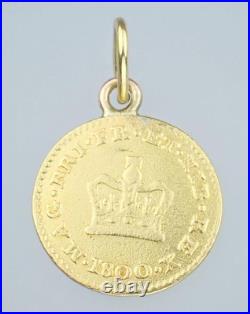 Super Antique Georgian Solid 22K Gold Third Guinea Coin Pendant Necklace 1800 Super Antique Georgian Solid 22K Gold Third Guinea Coin Pendant Necklace 1800