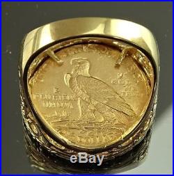 Superb 1913 $2 1/2 Indian Quarter Eagle 22k Gold Coin & Nwot 14k Solid Gold Ring
