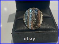 Superb Solid Hallmarked 9ct Gold Coin Ring Form Of A Sovereign Ring 4.8 Grammes