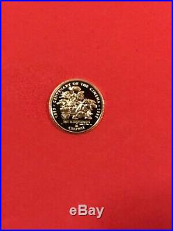THE FLINTSTONES solid GOLD proof coin 1/25 oz authentic- from Gibraltar- COOL