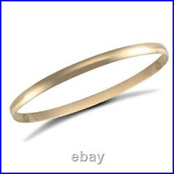 Traditional solid 9ct yellow gold D shape 4mm slave bangle