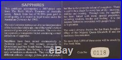 Treasures Of Australia 2007 Sapphires 1 Oz Gold Coin Very Rare Rar