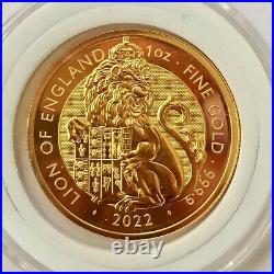 Tudor Beast Lion Of England 2022 1 Oz 999.9 Pure Fine 24k Solid Gold Coin