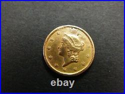 USA 1852 Gold 1 Dollar Coin Liberty Head