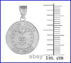 US Air Force Solid 10k 14k Yellow White Gold Coin Pendant