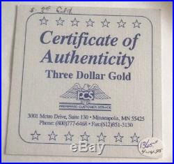US Gold $3 coin 1854 PCGS AU50