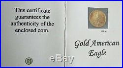 US Liberty $5 Eagle 22K Coin 2003 14K Solid Gold Bezel Bale Pendant Necklace NWT