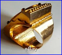 Unique Handmade 18k solid gold Ring with 22k coin 26.81 g