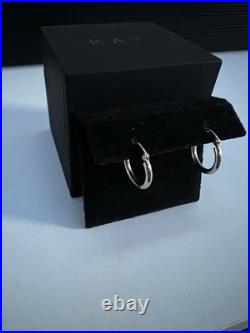 Unisex 18kt Solid White Gold 20mm Hoop Earrings Unisex 18kt Solid White Gold 20mm Hoop Earrings