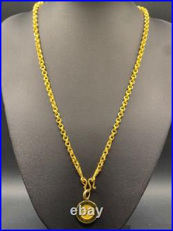 Unisex 22ct Yellow Gold Belcher Link Necklace & Coin Pendant Unisex 22ct Yellow Gold Belcher Link Necklace & Coin Pendant