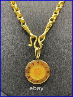 Unisex 22ct Yellow Gold Belcher Link Necklace & Coin Pendant Unisex 22ct Yellow Gold Belcher Link Necklace & Coin Pendant