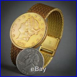 Universal Geneve 1904 $20 Liberty Gold Coin Watch On Solid 18k Gold Bracelet
