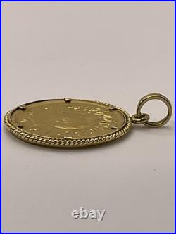 VINTAGE Solid 21.5K Gold SHAH PAHLAVI COIN in 18K Gold Bezel CUSTOMIZED Pendant