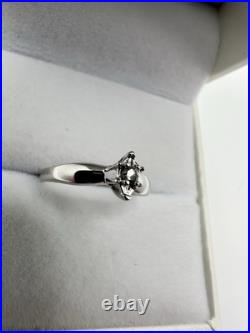 VTG 10K Solid White Gold Diamond Engagement Ring SZ 7 Estate Sale Signed