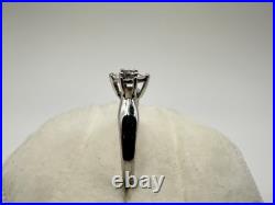 VTG 10K Solid White Gold Diamond Engagement Ring SZ 7 Estate Sale Signed