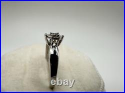VTG 10K Solid White Gold Diamond Engagement Ring SZ 7 Estate Sale Signed