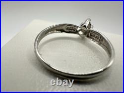 VTG 10K Solid White Gold Diamond Engagement Ring SZ 7 Estate Sale Signed