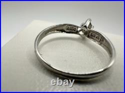 VTG 10K Solid White Gold Diamond Engagement Ring SZ 7 Estate Sale Signed