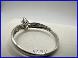 VTG 10K Solid White Gold Diamond Engagement Ring SZ 7 Estate Sale Signed