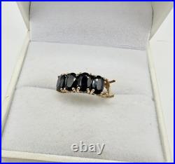 VTG 10k Solid Yellow Gold Dark Blue Black Sapphire Ring Missing Stone SZ 6 READ VTG 10k Solid Yellow Gold Dark Blue Black Sapphire Ring Missing Stone SZ 6 READ