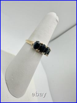VTG 10k Solid Yellow Gold Dark Blue Black Sapphire Ring Missing Stone SZ 6 READ VTG 10k Solid Yellow Gold Dark Blue Black Sapphire Ring Missing Stone SZ 6 READ