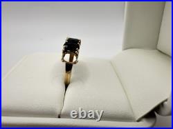VTG 10k Solid Yellow Gold Dark Blue Black Sapphire Ring Missing Stone SZ 6 READ VTG 10k Solid Yellow Gold Dark Blue Black Sapphire Ring Missing Stone SZ 6 READ
