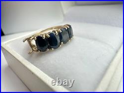 VTG 10k Solid Yellow Gold Dark Blue Black Sapphire Ring Missing Stone SZ 6 READ VTG 10k Solid Yellow Gold Dark Blue Black Sapphire Ring Missing Stone SZ 6 READ