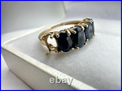 VTG 10k Solid Yellow Gold Dark Blue Black Sapphire Ring Missing Stone SZ 6 READ VTG 10k Solid Yellow Gold Dark Blue Black Sapphire Ring Missing Stone SZ 6 READ
