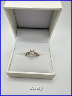 VTG 10k Solid Yellow Gold Ring SZ 7 Signed JCM CZ Princess Cut Estate Sale