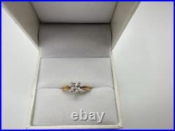 VTG 10k Solid Yellow Gold Ring SZ 7 Signed JCM CZ Princess Cut Estate Sale