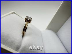 VTG 10k Solid Yellow Gold Ring SZ 7 Signed JCM CZ Princess Cut Estate Sale