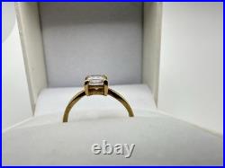 VTG 10k Solid Yellow Gold Ring SZ 7 Signed JCM CZ Princess Cut Estate Sale