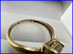 VTG 10k Solid Yellow Gold Ring SZ 7 Signed JCM CZ Princess Cut Estate Sale