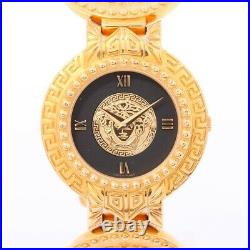 Versace Coin Watch 7008002 Gold Plated QZ Medusa Dial