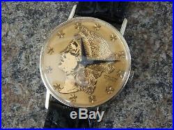 Very Nice 1969 Hamilton 14K Solid Gold Liberty Coin Watch